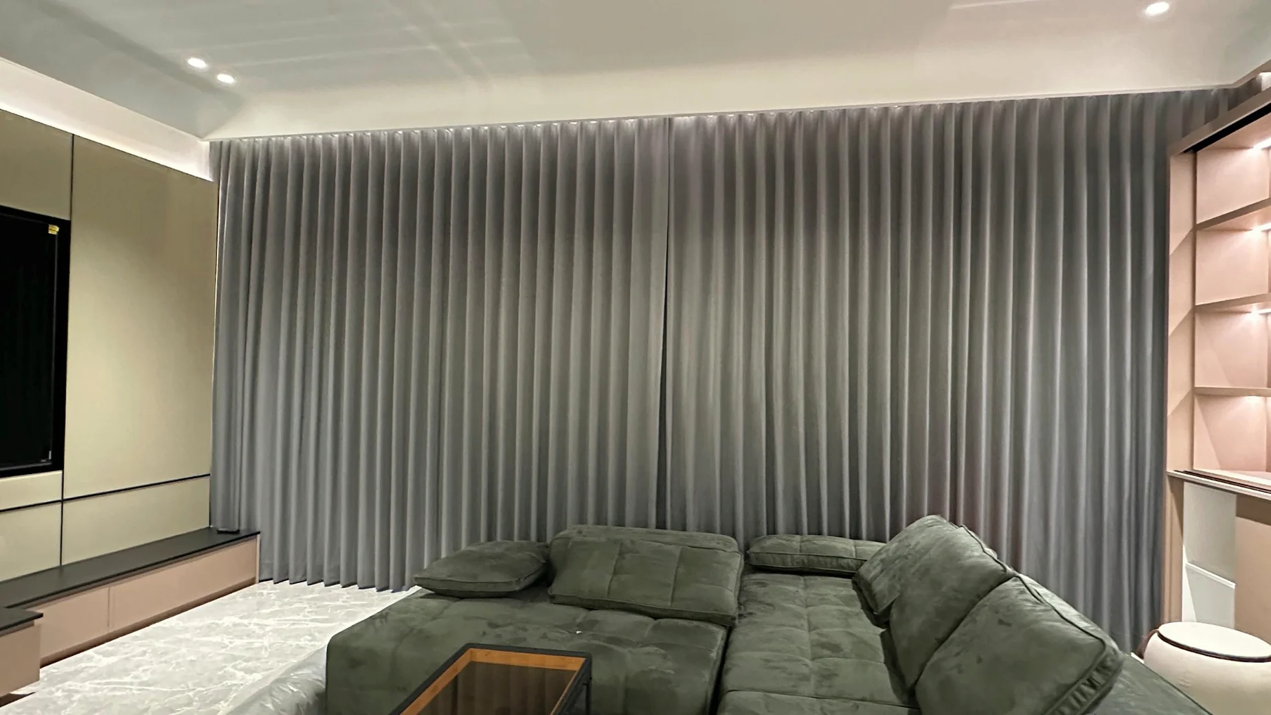 Authentic Ni-Shin Curtain installation photographed in a living room